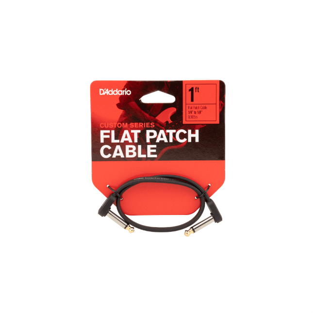 Custom Serie Flat Patch Kabel, 2er-Packung, versetzt , 10cm 6,3mm Klinke,gewinkelt
