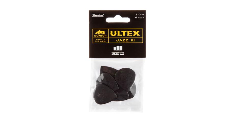 Ultex Jazz III 2.0 Picks, Player's Pack 6 pcs., black, 2.00 mm