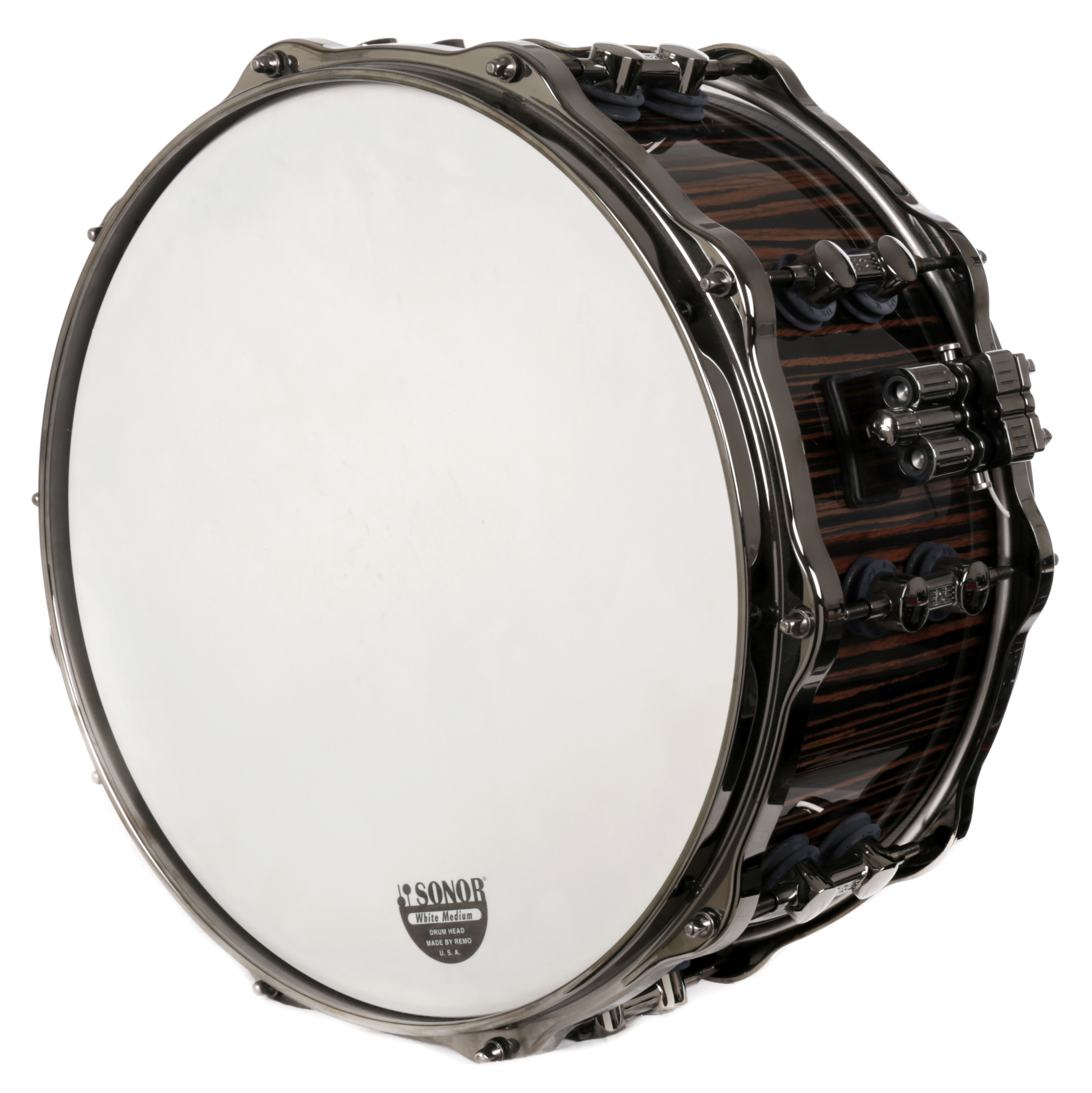 SQ2 Snare 14" x 6,5" Makassar Ebony Gloss / Black HW SQ2 Snare 14" x 6,5" Makassar Ebony Gloss / Black HW