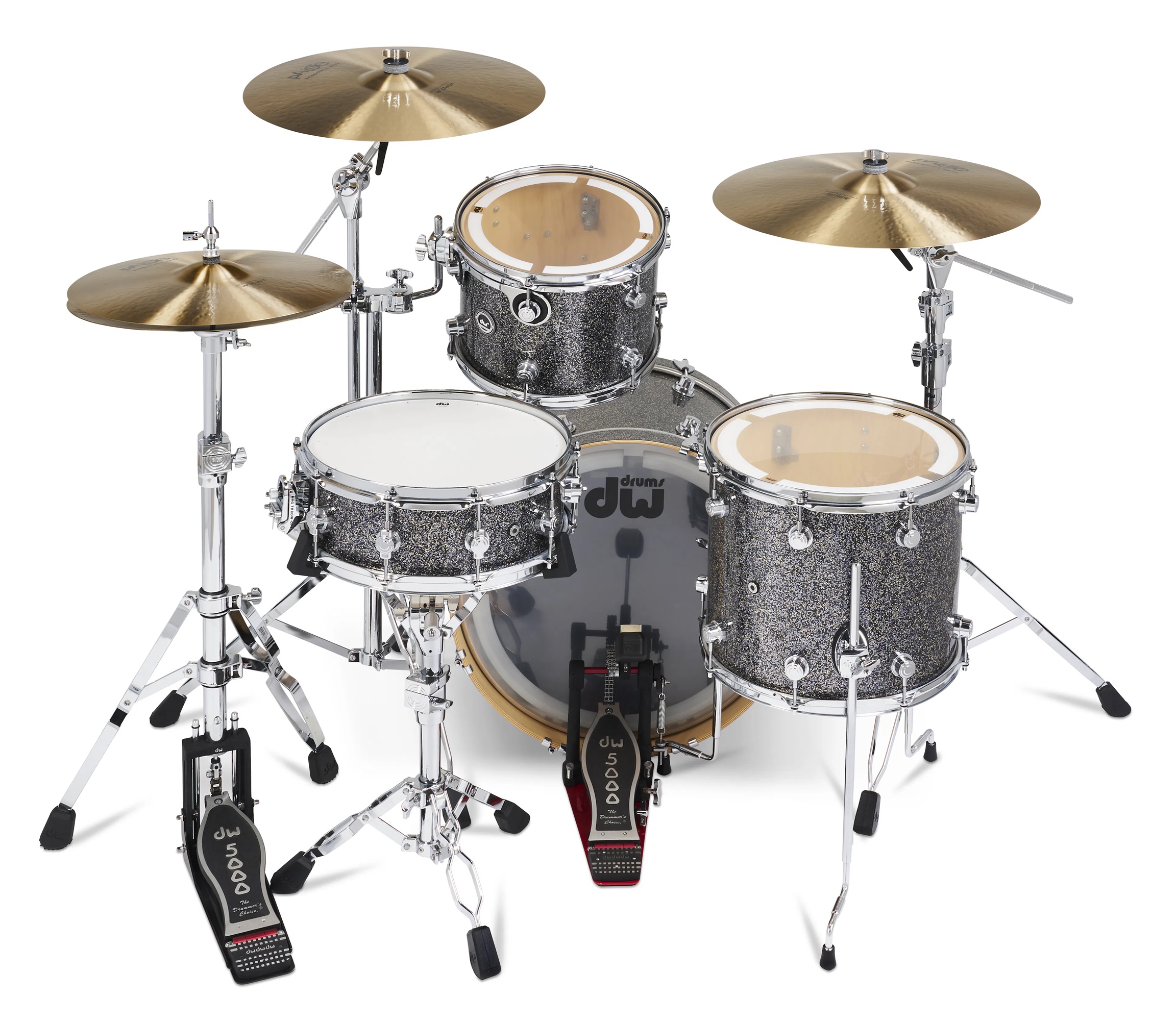 DWe 4-tlg Set/3-tlg Becken Set/5-tlg Hardware Black Galaxy / White Marine Pearl DWe 4-tlg Set/3-tlg Becken Set/5-tlg Hardware Black Galaxy / White Marine Pearl