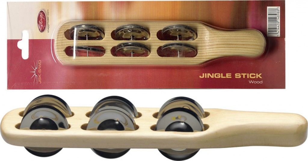 Jingle Stick Wood 6 Schellen Paare