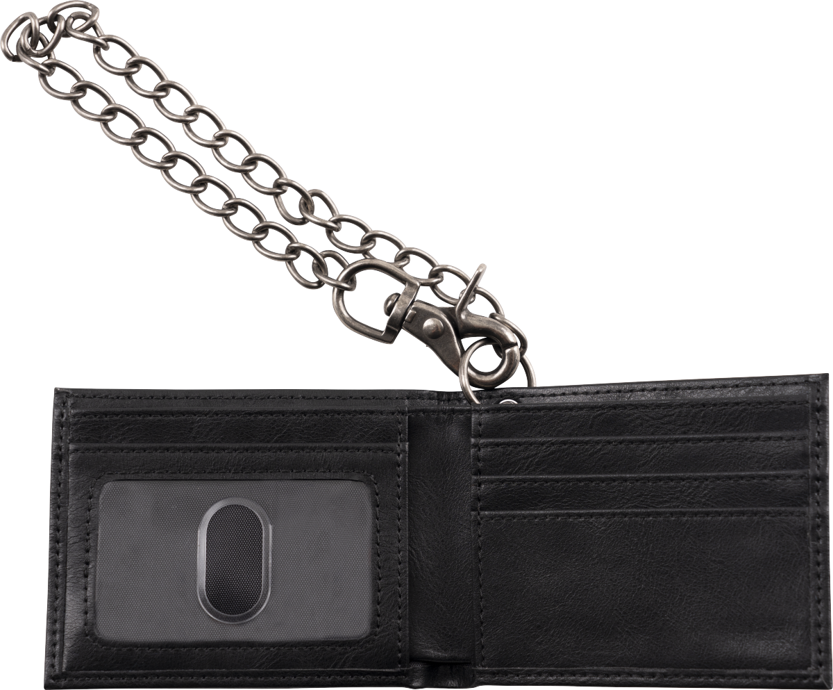 Limited Edition Leather Wallet mit Kette schwarz