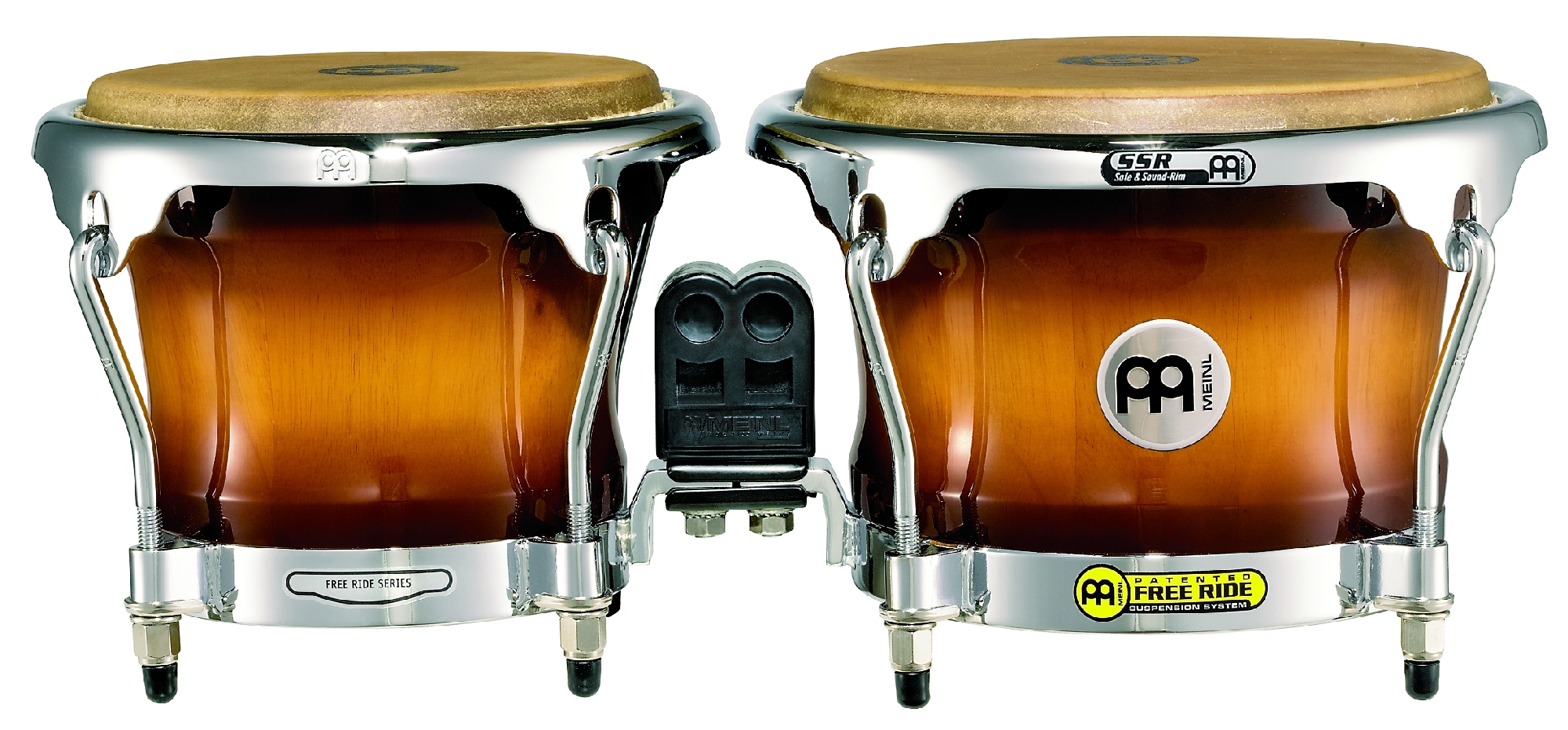FWB400GAB Free Ride Holzbongos - Gold Amber Sunburst 7" MACHO & 8 1/2" HEMBRA