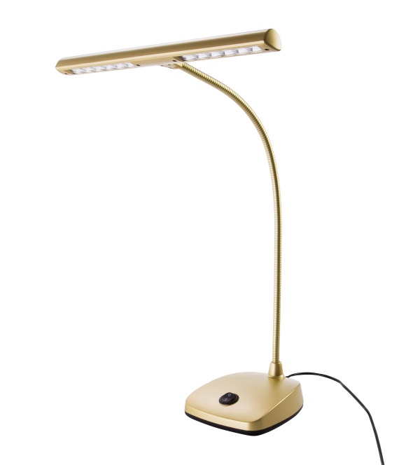 LED Pianoleuchte goldfarbig 12 LEDs, mit Netzteil