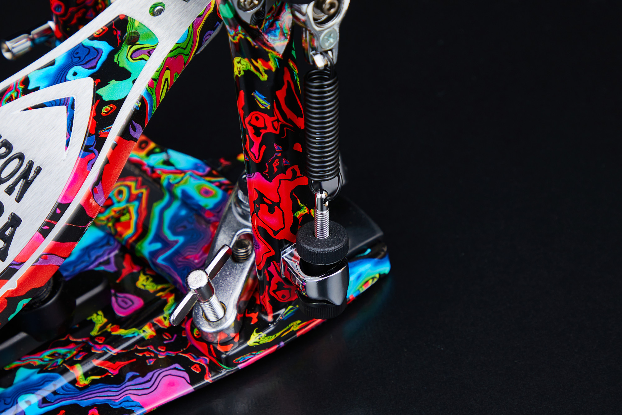 HP900PWMPR 50th Limited Iron Cobra Power Glide Twin Pedal - Marble Psychedelic Rainbow Finish