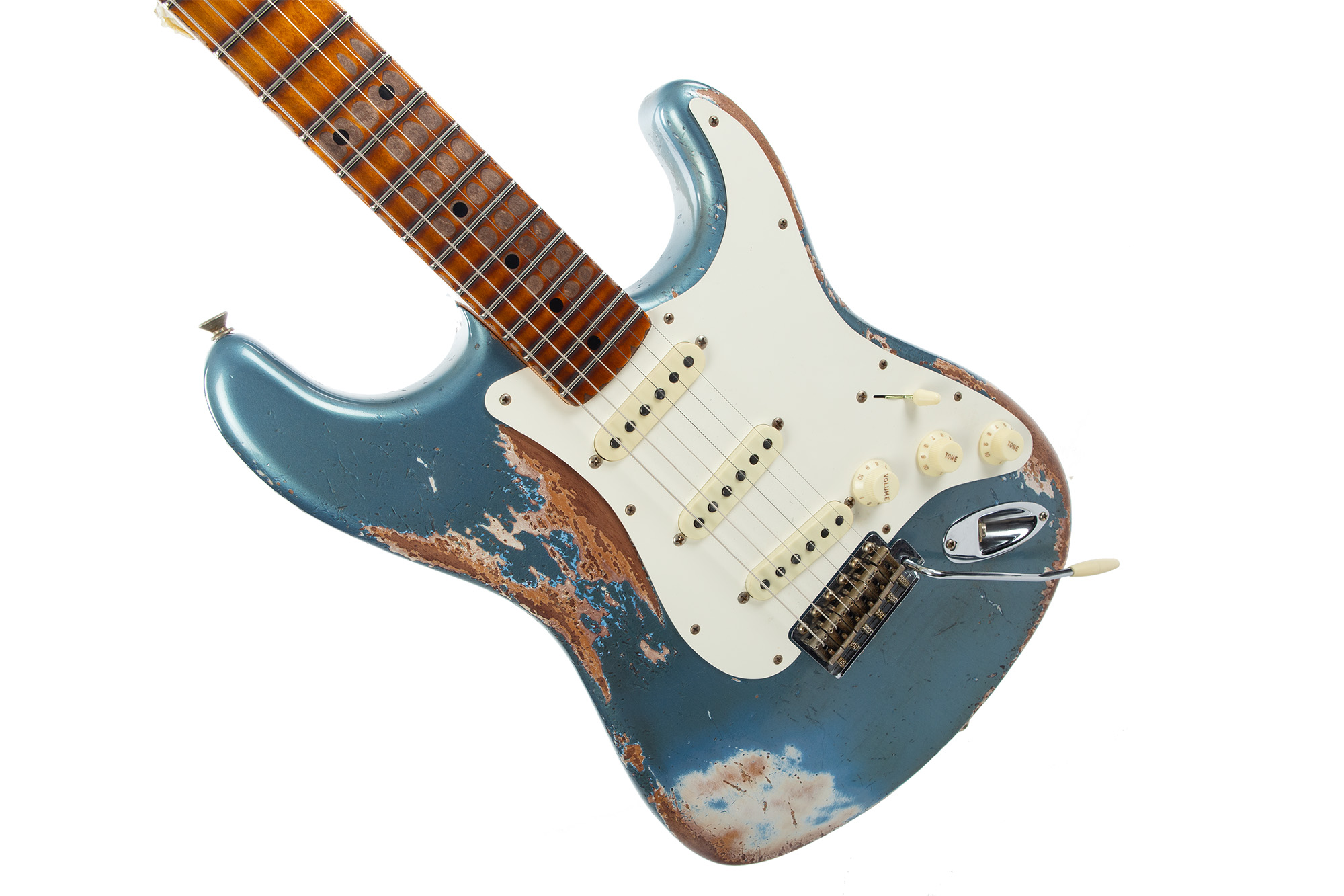 Limited Edition Red Hot Strat Super Heavy Relic Super Faded Aged Lake Placid Blue