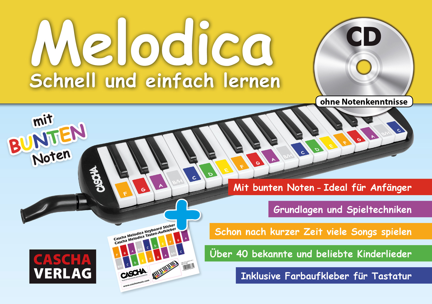 Melodica Set schwarz inkl. Schule, CD