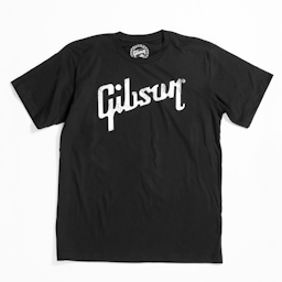 Distressed Gibson Logo T (Black), Large Größe L