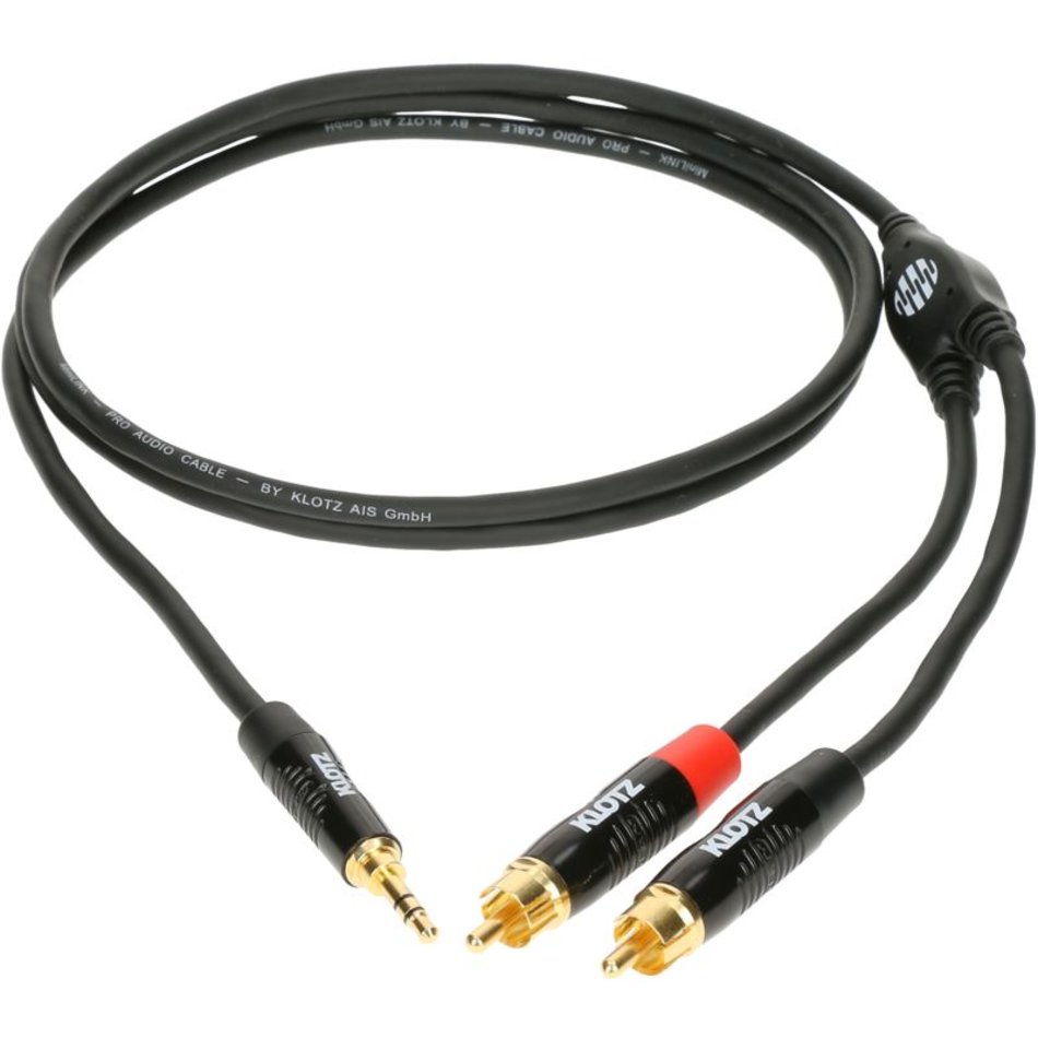PRO Y-Kabel 3m Mini Jack 3p - 2x RCA