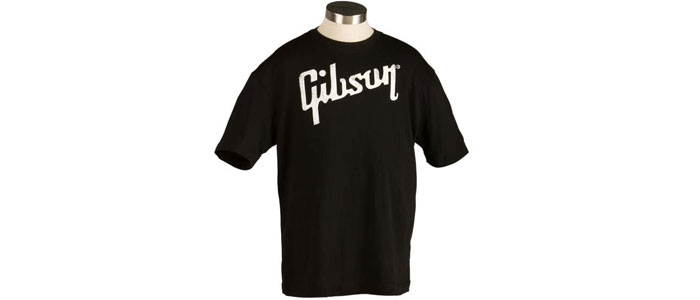 Distressed Gibson Logo T (Black), Small Größe S