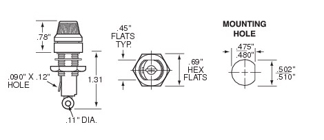 Sicherungshalter für Fender Amps 1960er - 1980er