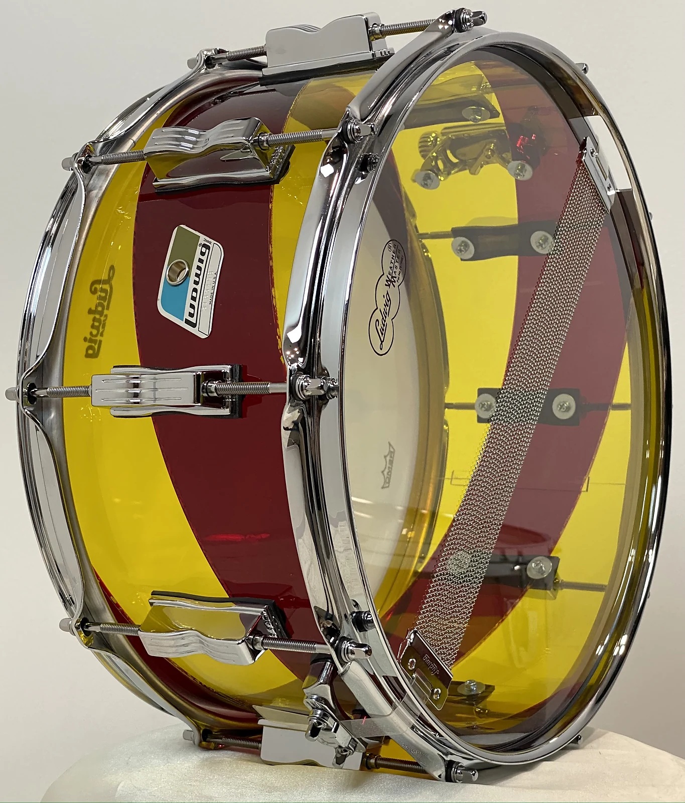 VL50 14"x6,5" Snare Red Yellow Spiral Vistalite 50th Anniversary Pattern C