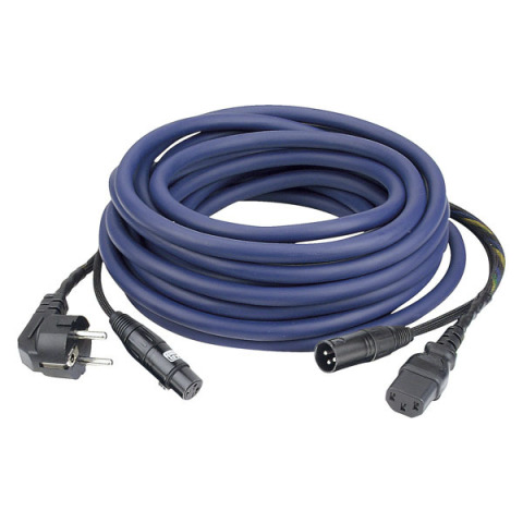 20 m AUDIO Power/Signal Cable Schuko-IEC , XLRf-XLRm