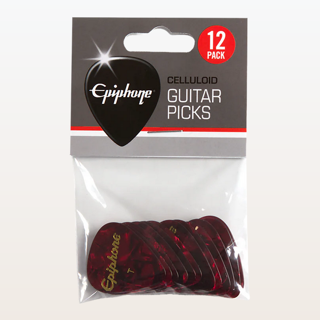Picks Red Pearloid 12 Pack Medium