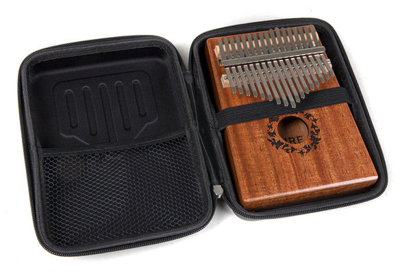 Kalimba 17 keys leaves Mahogany matte natural incl. Case