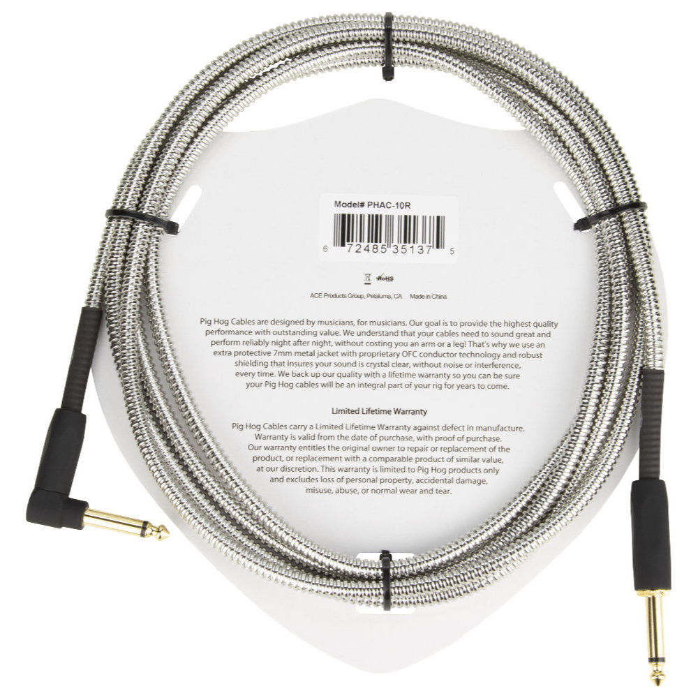 Armor Clad Instrument Cable 3m Winkel