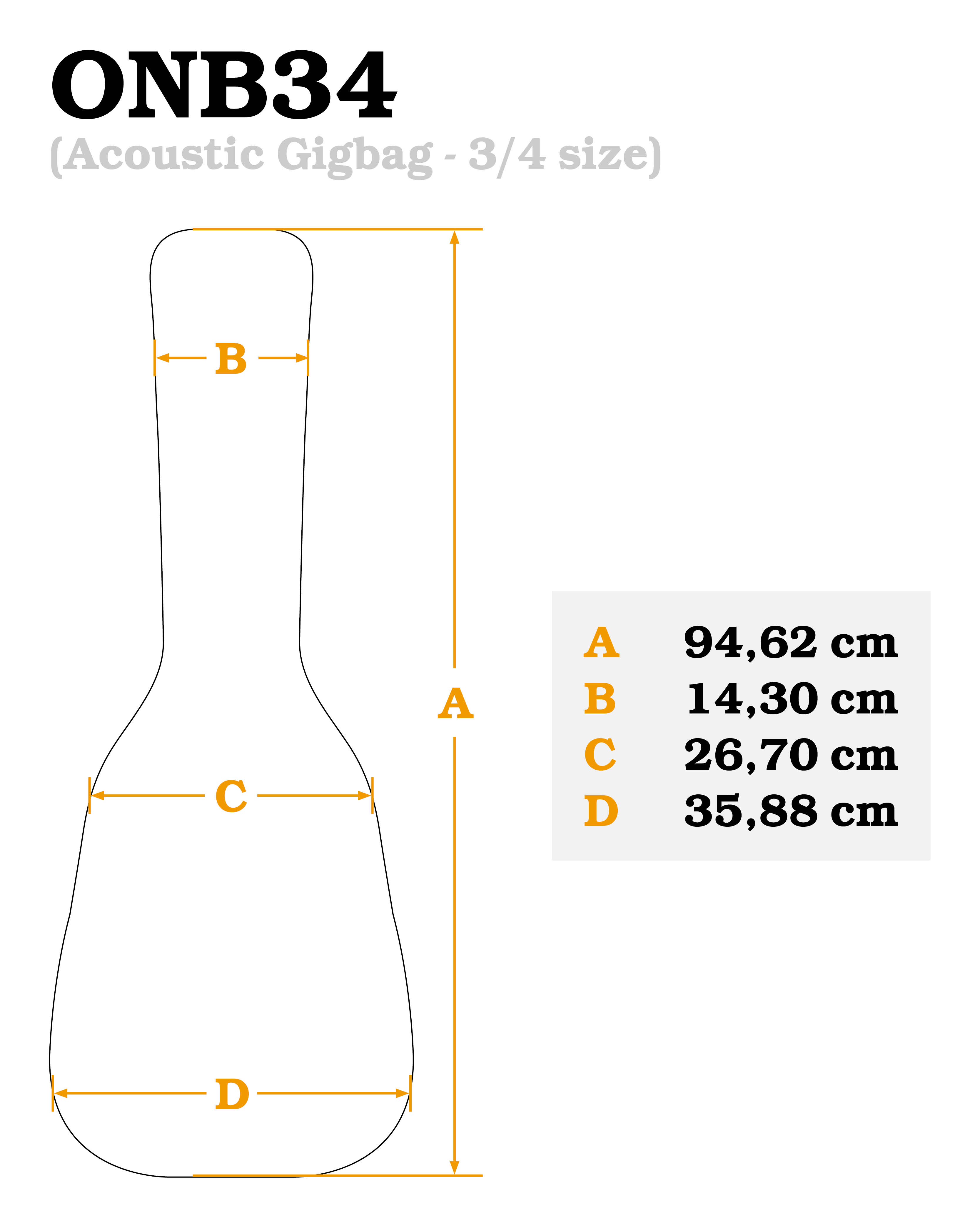 Gigbag Konzertgitarre 3/4 Größe