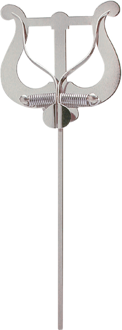 Marschgabel vernickelt gebogen große Lyra, 2 Drücker, 16cm