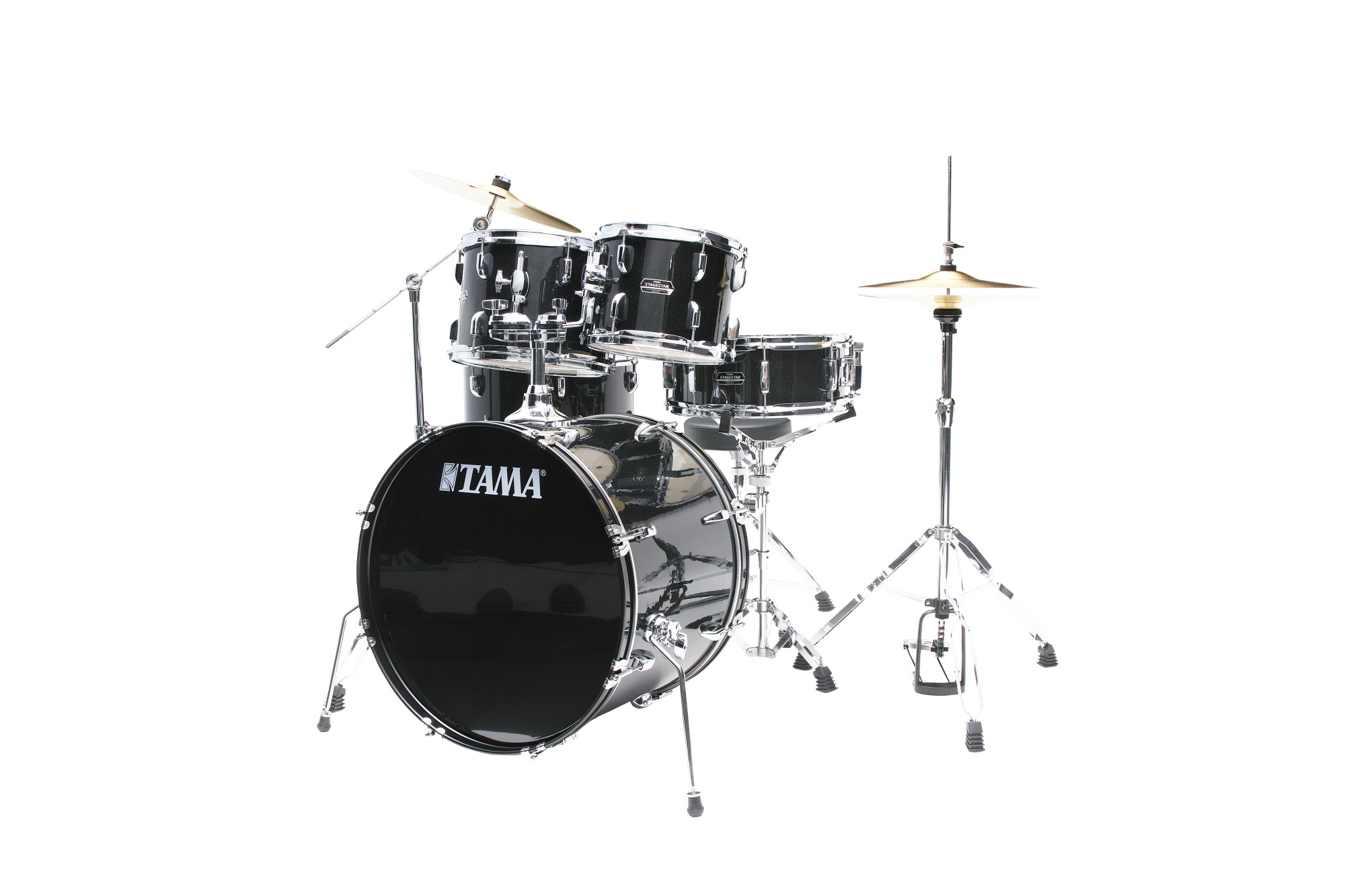 ST52H5-BNS Stagestar Drumkit 5 teilig (22" BD) - Black Night Sparkle/Chrom HW + MEINL Cymbals BCS Cymbal Set