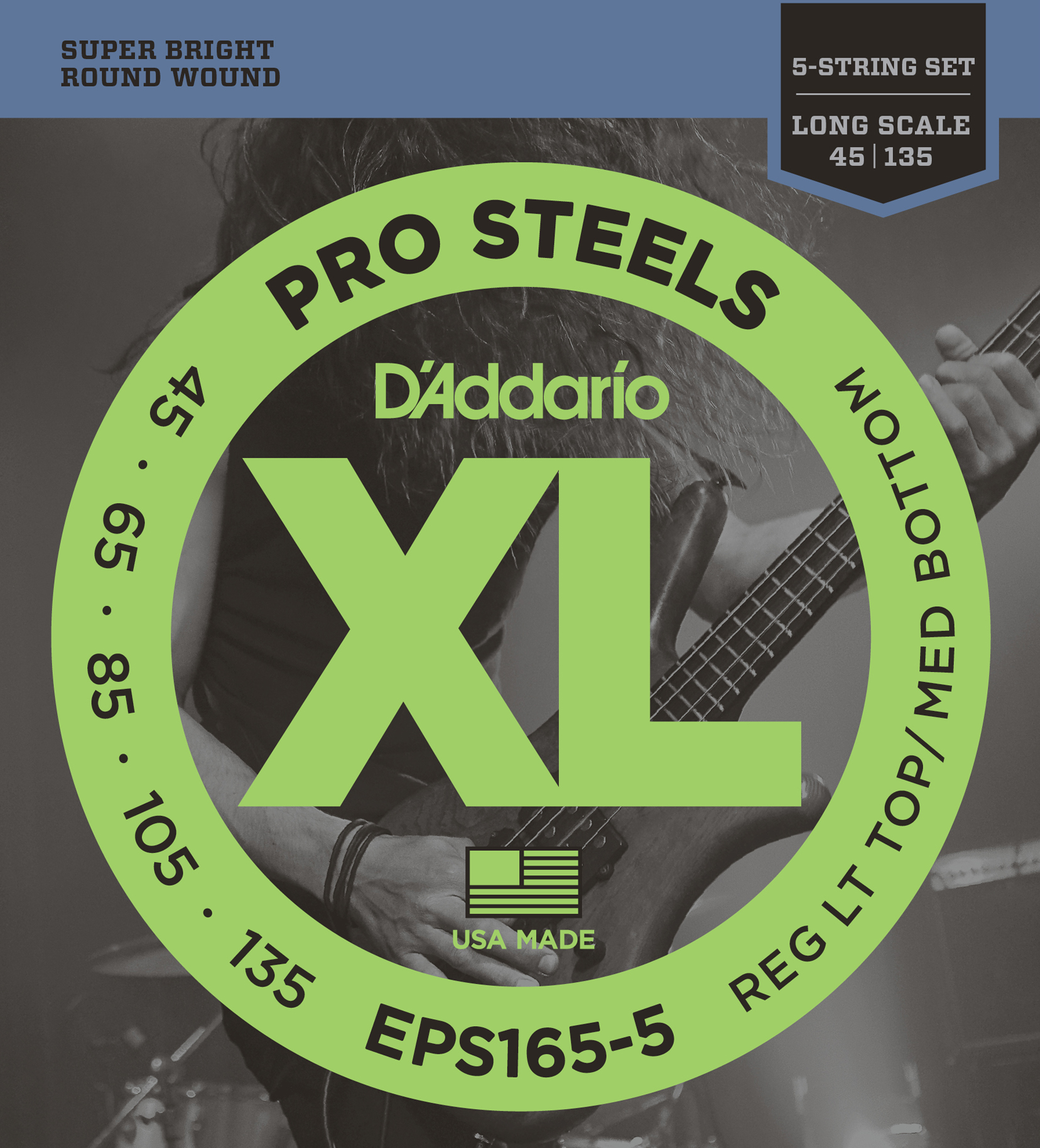EPS165-5  5-string Pro Steels long, 045.065.085.105.135