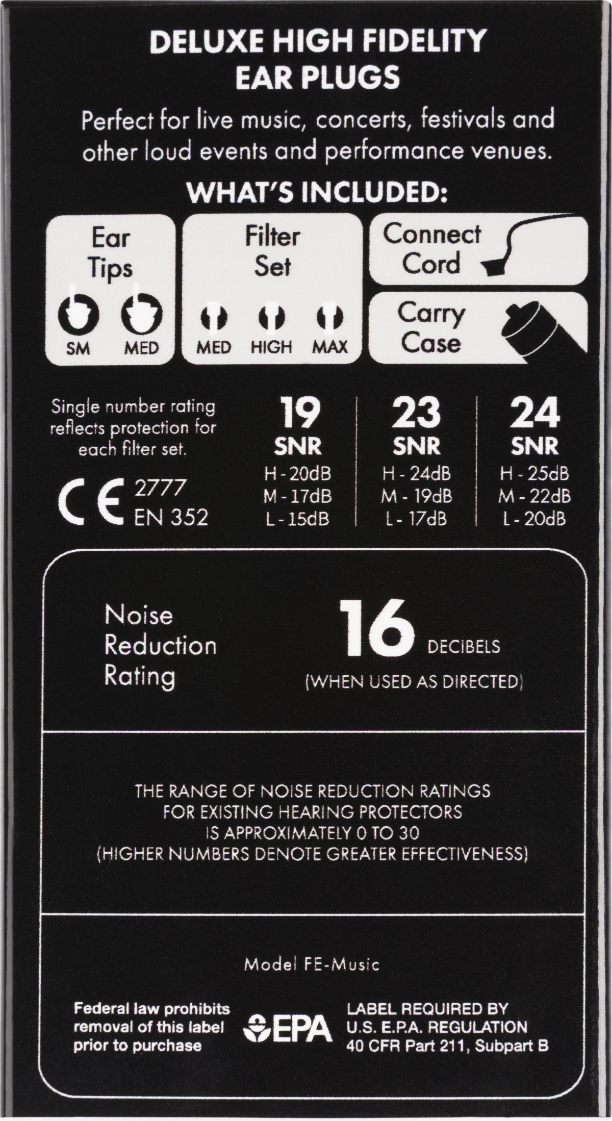 Deluxe Hi-Fi Ear Plugs