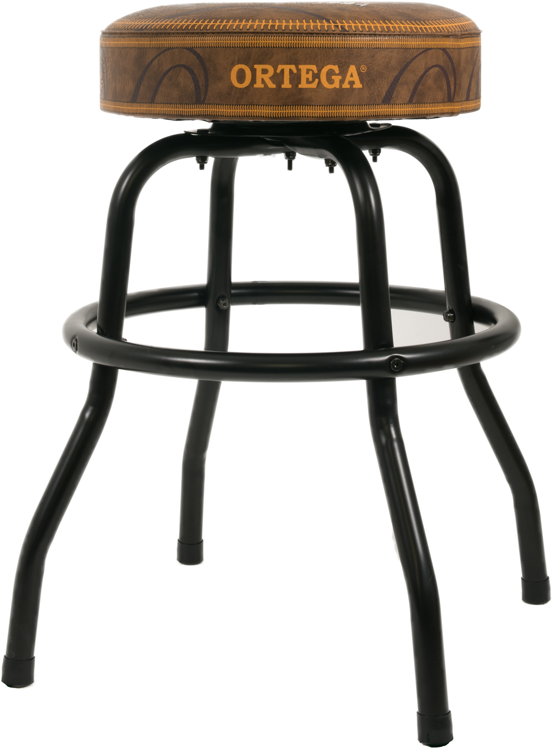 BAR STOOL 24" BROWN TOP / BLACK HARDWARE