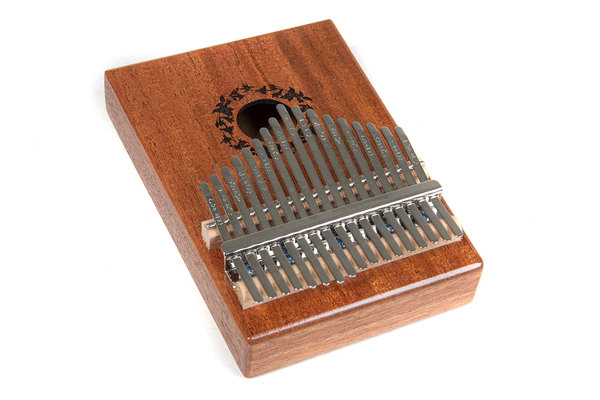 Kalimba 17 keys leaves Mahogany matte natural incl. Case