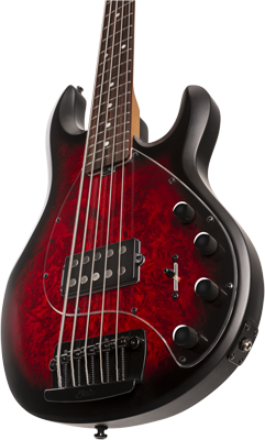 StingRay RAY35, 5-Saiter Poplar Burl, Dark Scarlet Burst