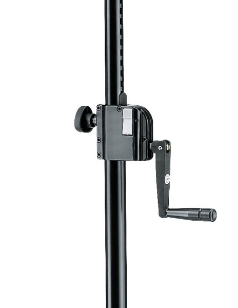 21302 Boxenstativ schwarz mit Kurbelgetriebe