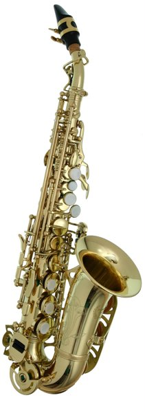 SC-202L Sopransaxophon gebogen Messing, Goldlack