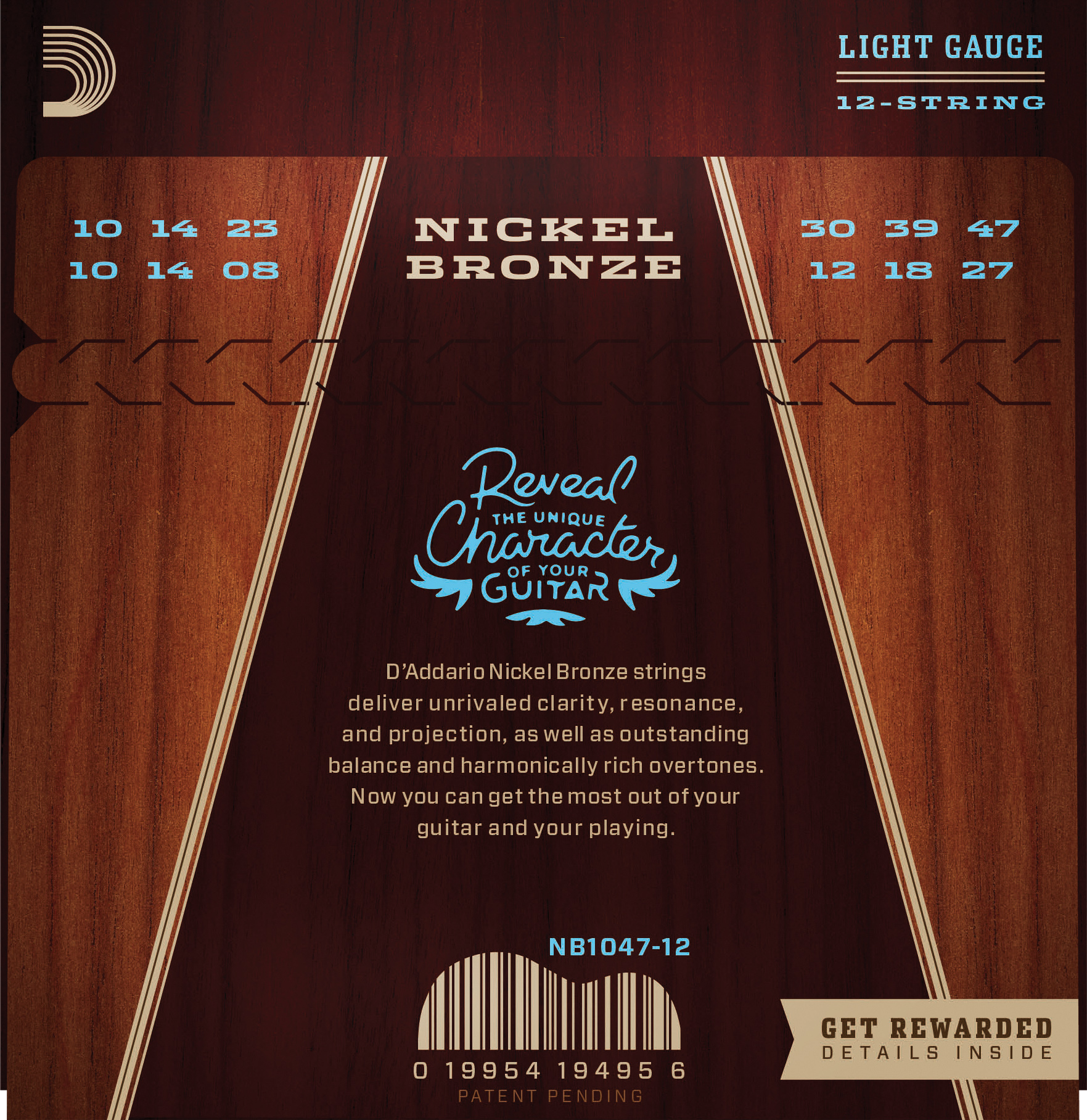 NB1047-12  12-string Nickel Bronze Set