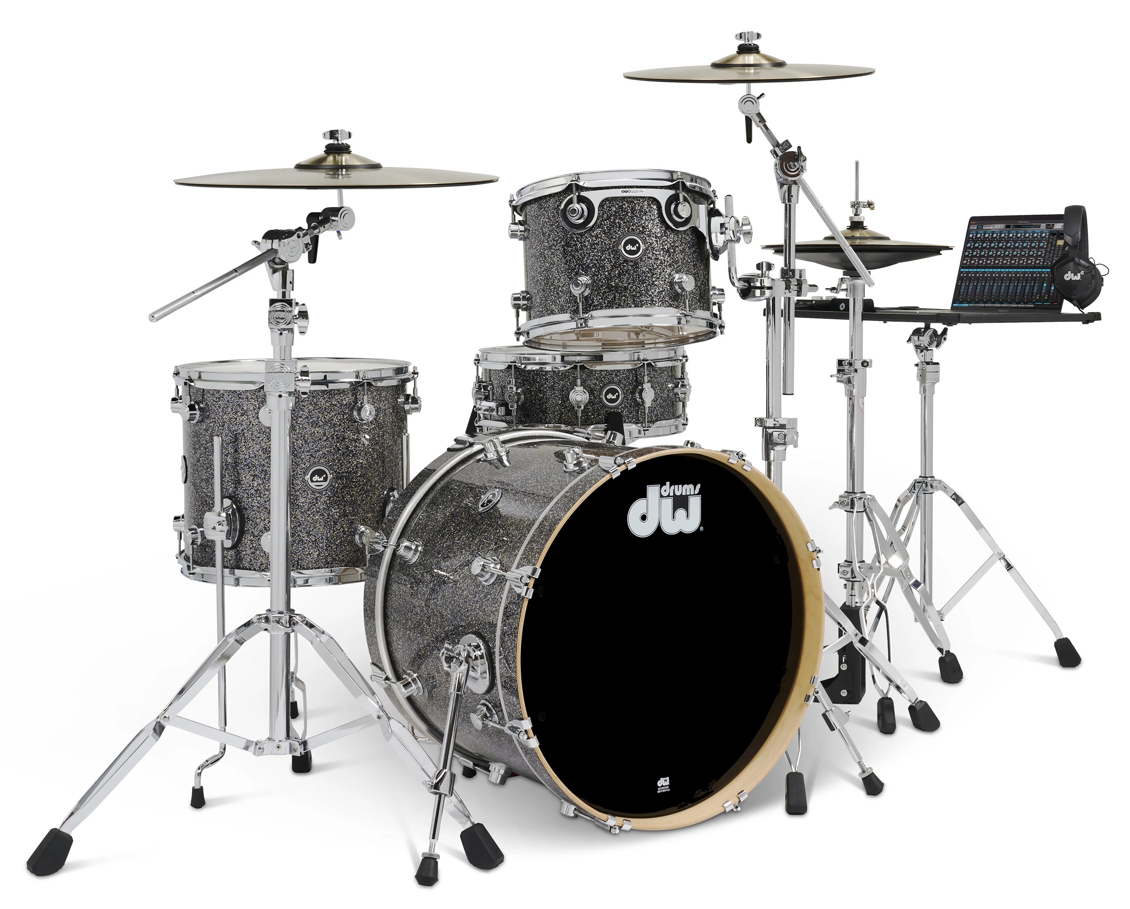 DWe 4-tlg Set/3-tlg Becken Set/5-tlg Hardware Black Galaxy / White Marine Pearl DWe 4-tlg Set/3-tlg Becken Set/5-tlg Hardware Black Galaxy / White Marine Pearl
