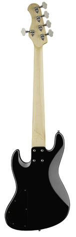 MetroExpress 21-Fret Hybrid P/J Bass, 5-String Solid Black High Polish