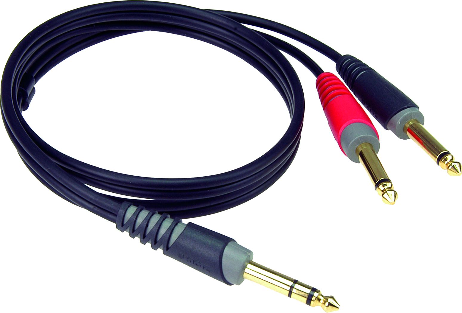 Audio Adapter Insertkabel 1 m 1x Stereoklinke - 2x Monoklinke 6,3mm