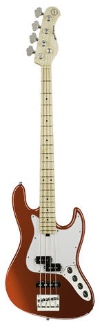 MetroExpress 21-Fret Hybrid P/J Bass, 4-String Solid Candy Apple Red Metallic High Polish