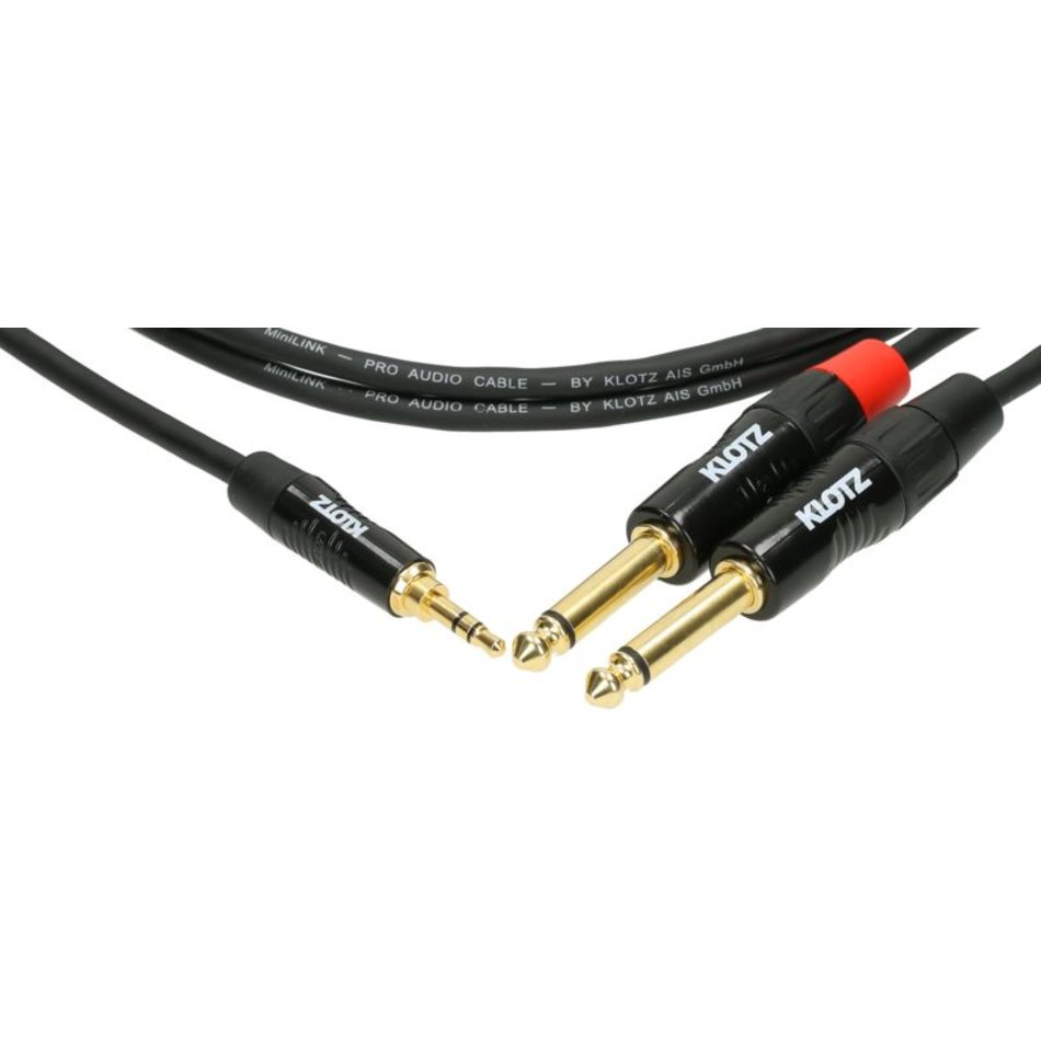 PRO Y-Kabel 1,5m Mini Jack 3p - 2x Jack 2p