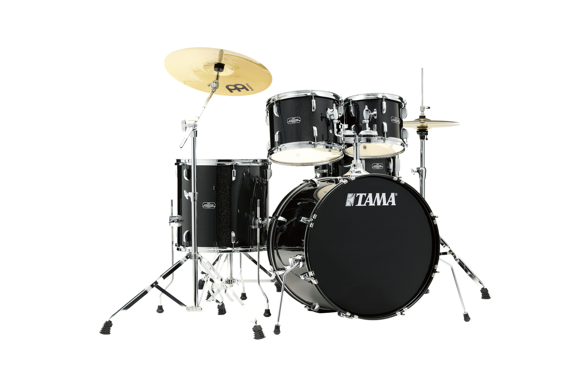 ST52H5-BNS Stagestar Drumkit 5 teilig (22" BD) - Black Night Sparkle/Chrom HW + MEINL Cymbals BCS Cymbal Set