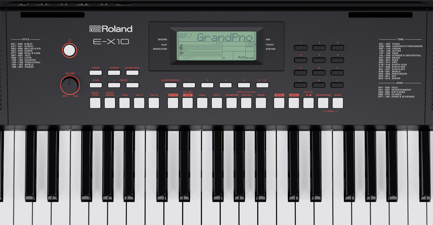 E-X10 Arranger Keyboard 61 Tasten