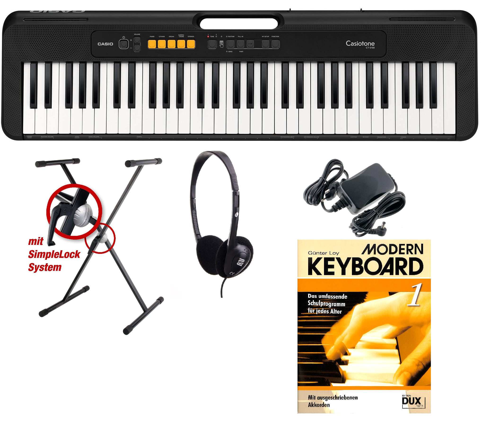 CT-S100 Set inkl. original Netzteil, Keyboardständer, Kopfhörer, Keyboardschule CT-S100 Set inkl. original Netzteil, Keyboardständer, Kopfhörer, Keyboardschule