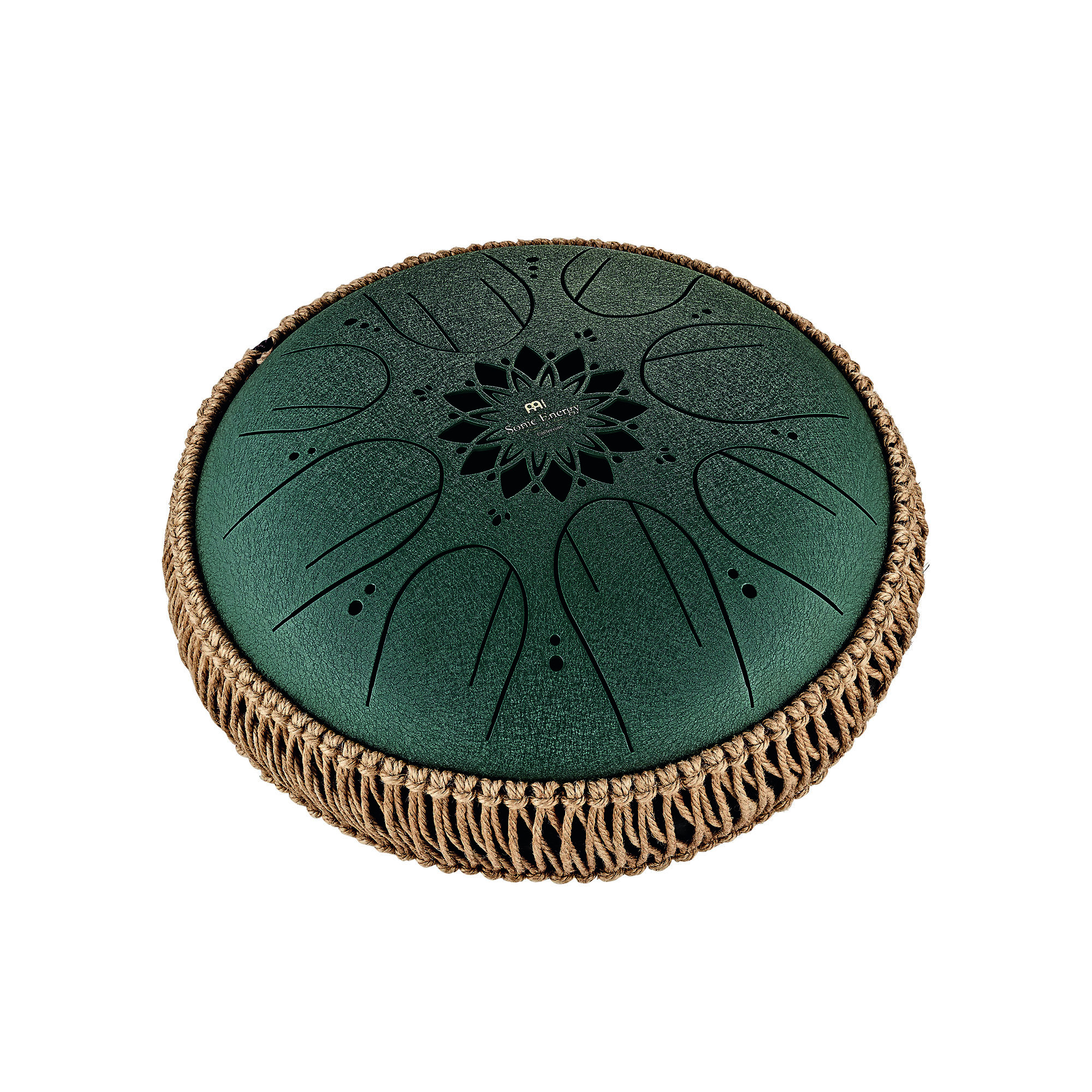 Sonic Energy Medium Octave Steel Tongue Drum 10" - Fis Moll/8 Töne/432 Hz - Dark Green