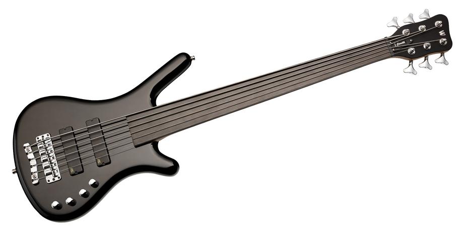 RockBass Corvette Basic, 6-String, Fretless Solid Black High Polish
