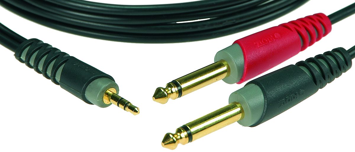 Y- Kabel Miniklinke 3,5mm - 2x Klinke 6,35mm 3m