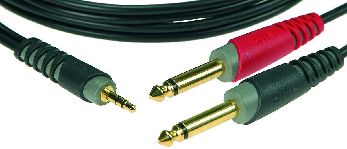 Y-Adapterkabel Klinke 3,5mm - 2x Klinke 6,35mm