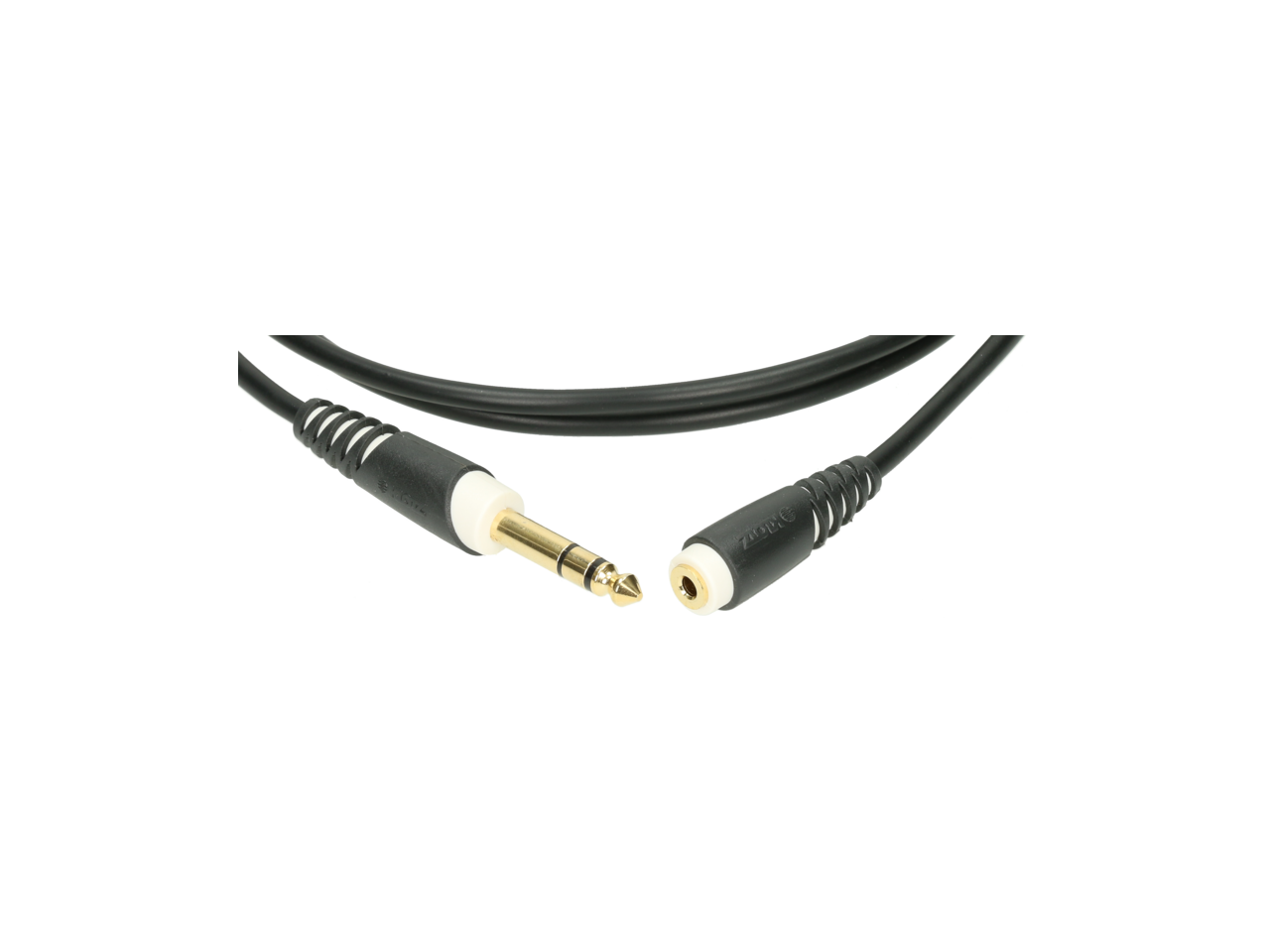 Extension Kabel schwarz 6m 6,3mm Jack 3p - 3,5mm Socket 3p
