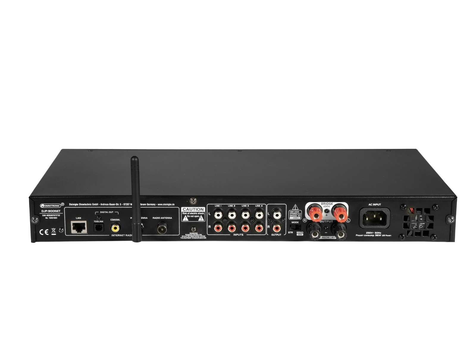 DJP-900NET Class-D Verstärker mit Internetradio 2 x 460Watt / 4 Ohm