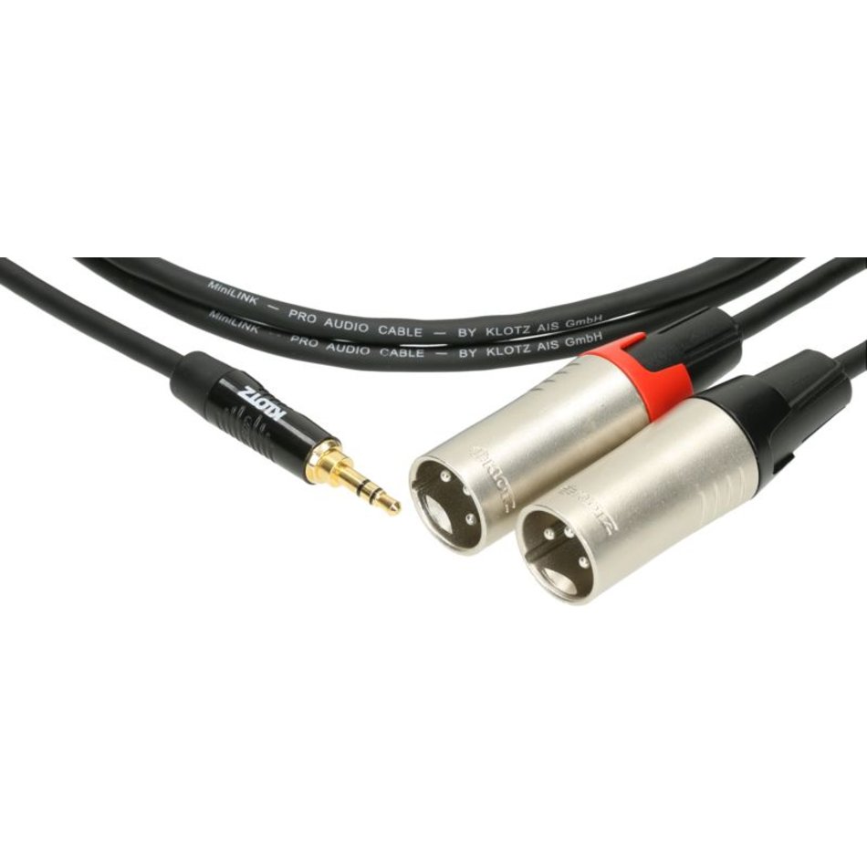 PRO Y-Kabel 3m Mini Jack 3p - 2x XLR male