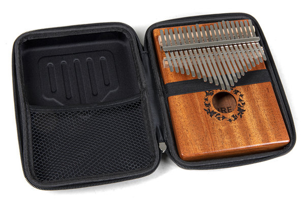 Kalimba 21 keys leaves Mahogany matte natural incl. Case