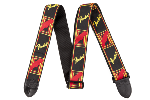2" Monogrammed Strap, Black/Yellow/Red