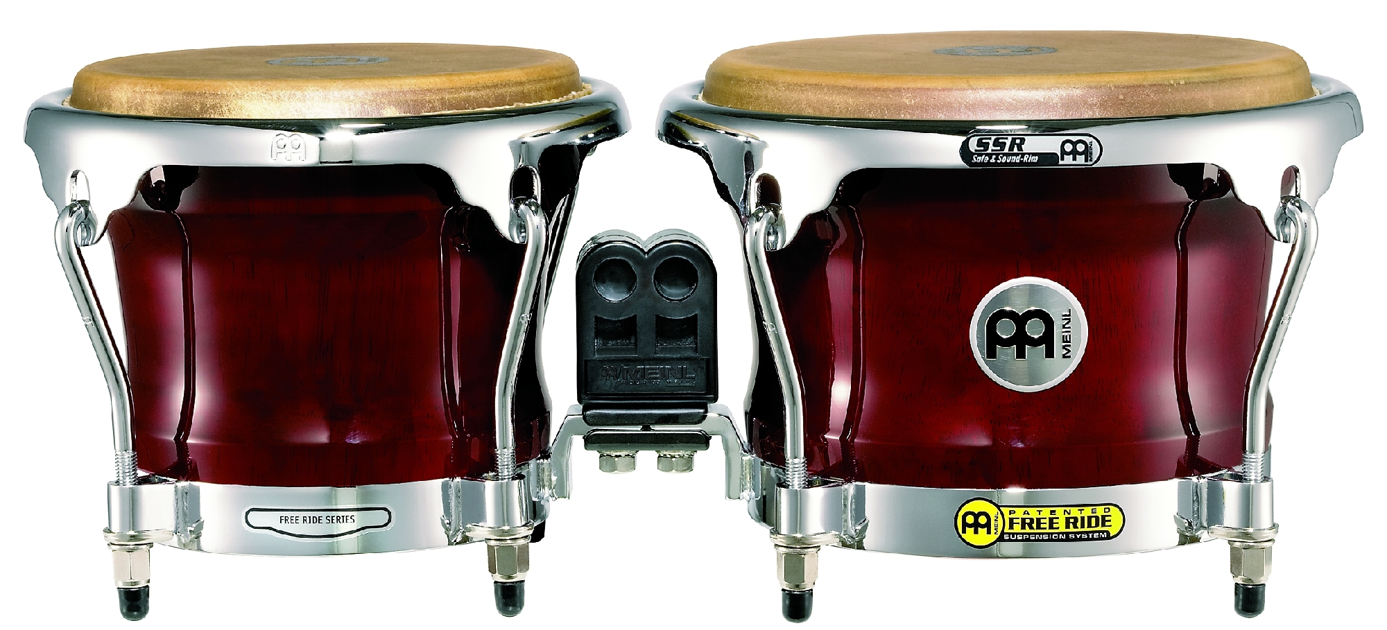 FWB400CR Free Ride Holzbongos - Cherry Red 7" MACHO & 8 1/2" HEMBRA