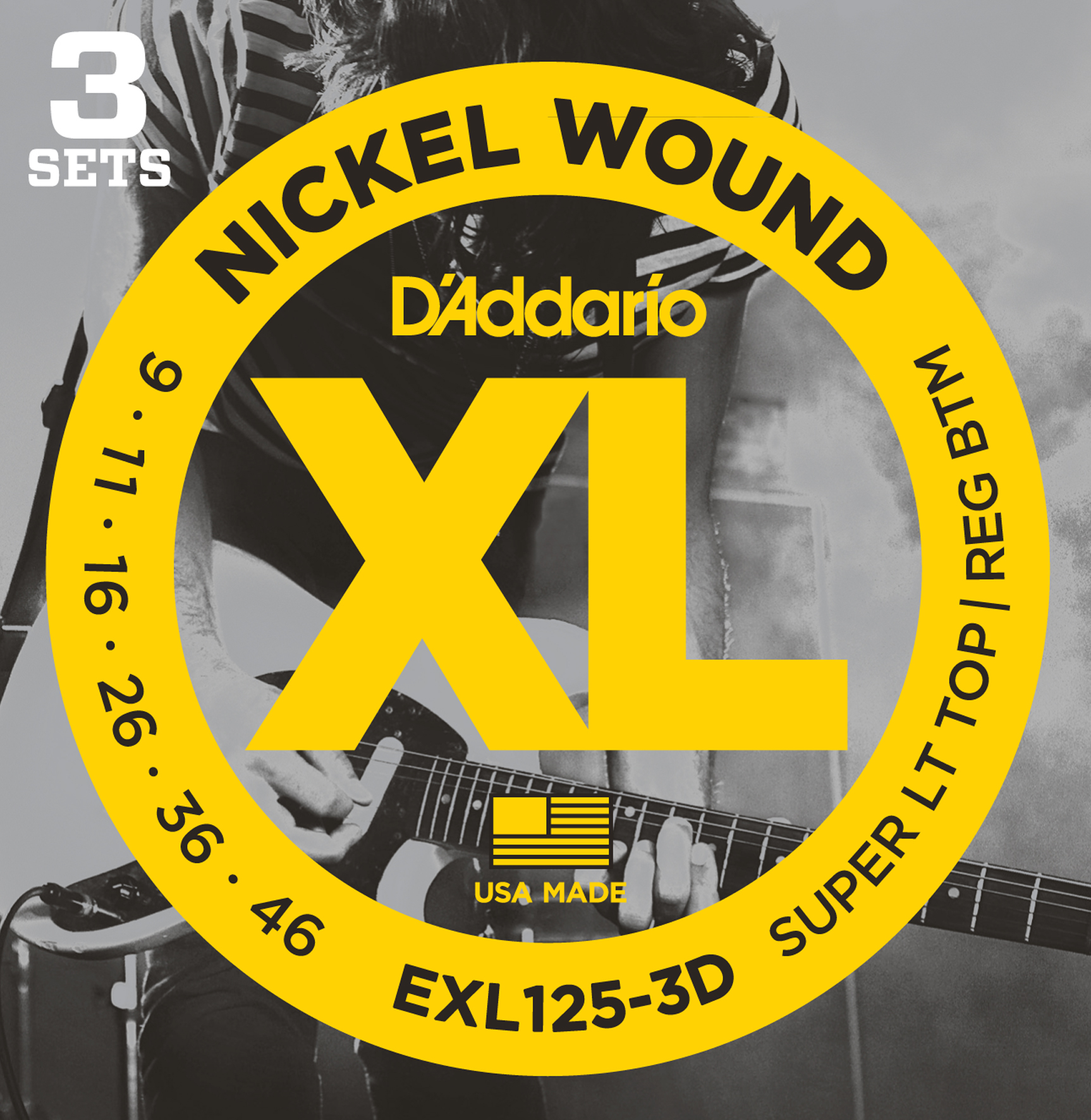 EXL125-3D Nickel Wound Super  Light Top 9-46 3er Pack